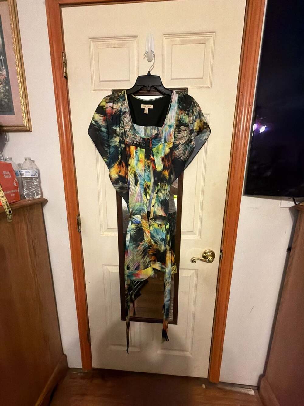 Ted Baker Size 1 Abstract Print Belted Short Sleeve Romper
